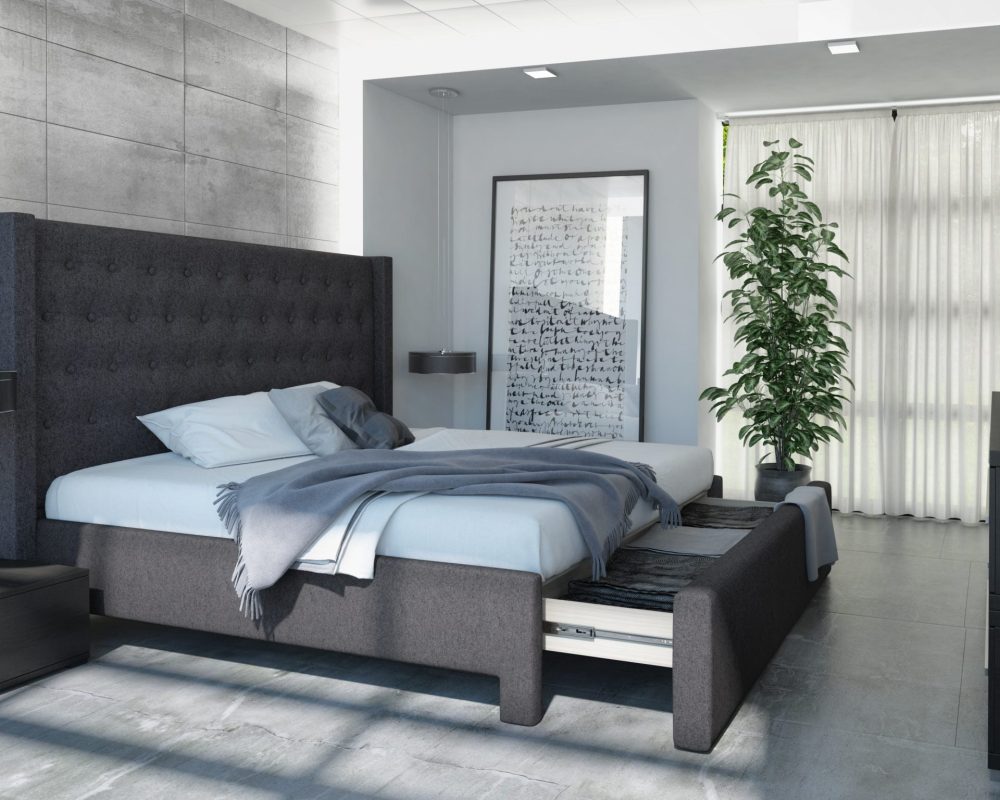 Bedroom_William_Joshua Charcoal_Absolute Footboard Drawer_Side